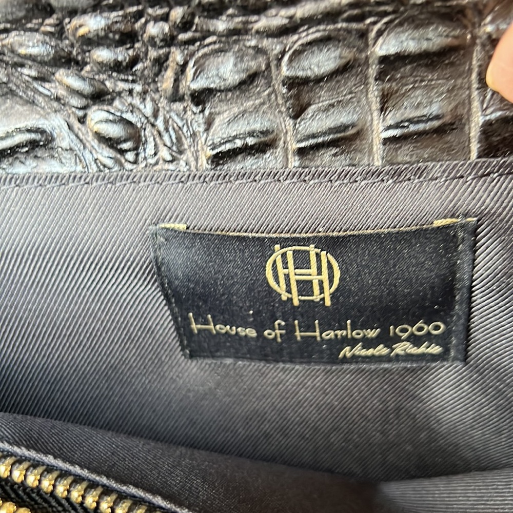 House Of Harlow 1960 Leather and Suede Alligator Clutch Crossbody - Picture 16 of 16